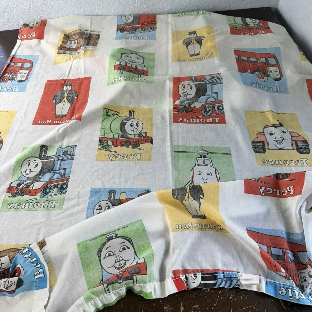 Vintage Thomas Train Bed Set 55”x40” Comforter Top & Fitted Sheets 1992 Britt